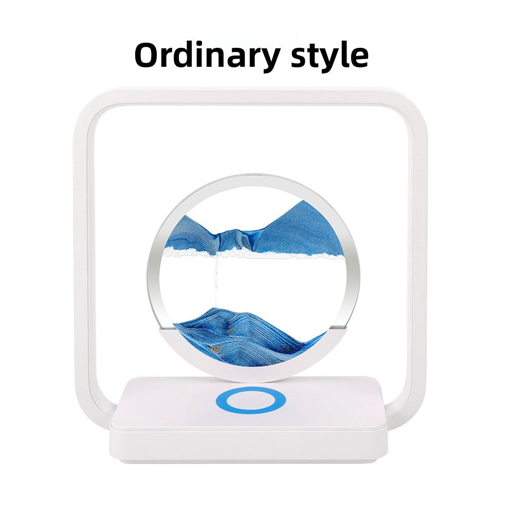 zensoullab Wireless Charging Flowing Sand Painting Table Lamp Home Living Room Bedroom Atmosphere Decorative Lamp USB Plug-in Desktop Zen Meditation Ornament Night Light