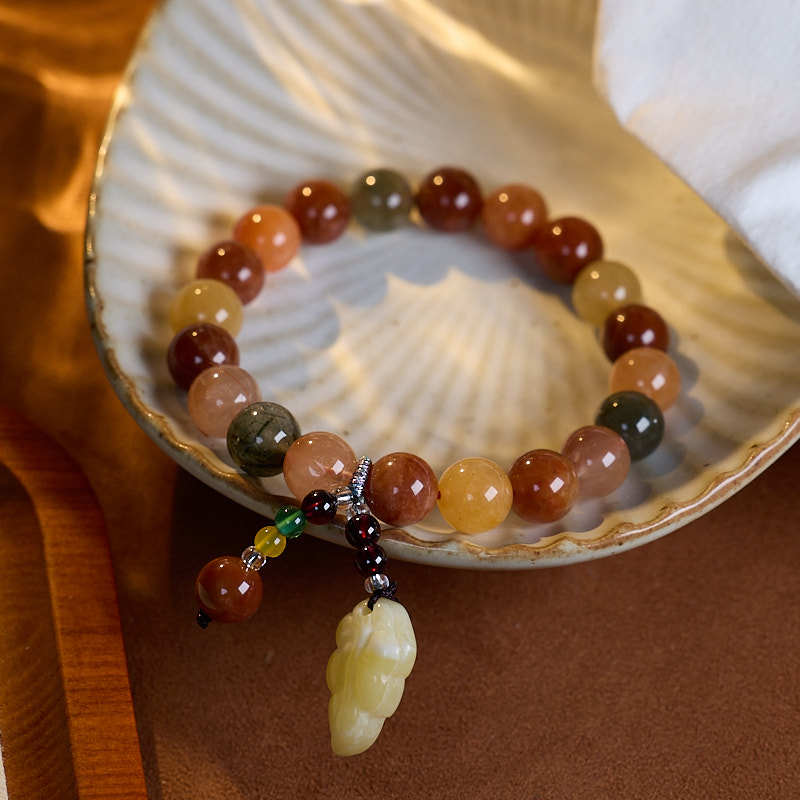 Zensoullab Temple Same Style Five Fu Duobao Crystal Bracelet Fu Lu Shou Crystal Bracelet