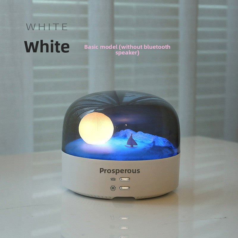 zensoullab Creative Crescent Bluetooth Speaker Night Light Multi-Functional Warm and Cool Light Bedside Stepless Dimming Minimalist Meditation Lamp