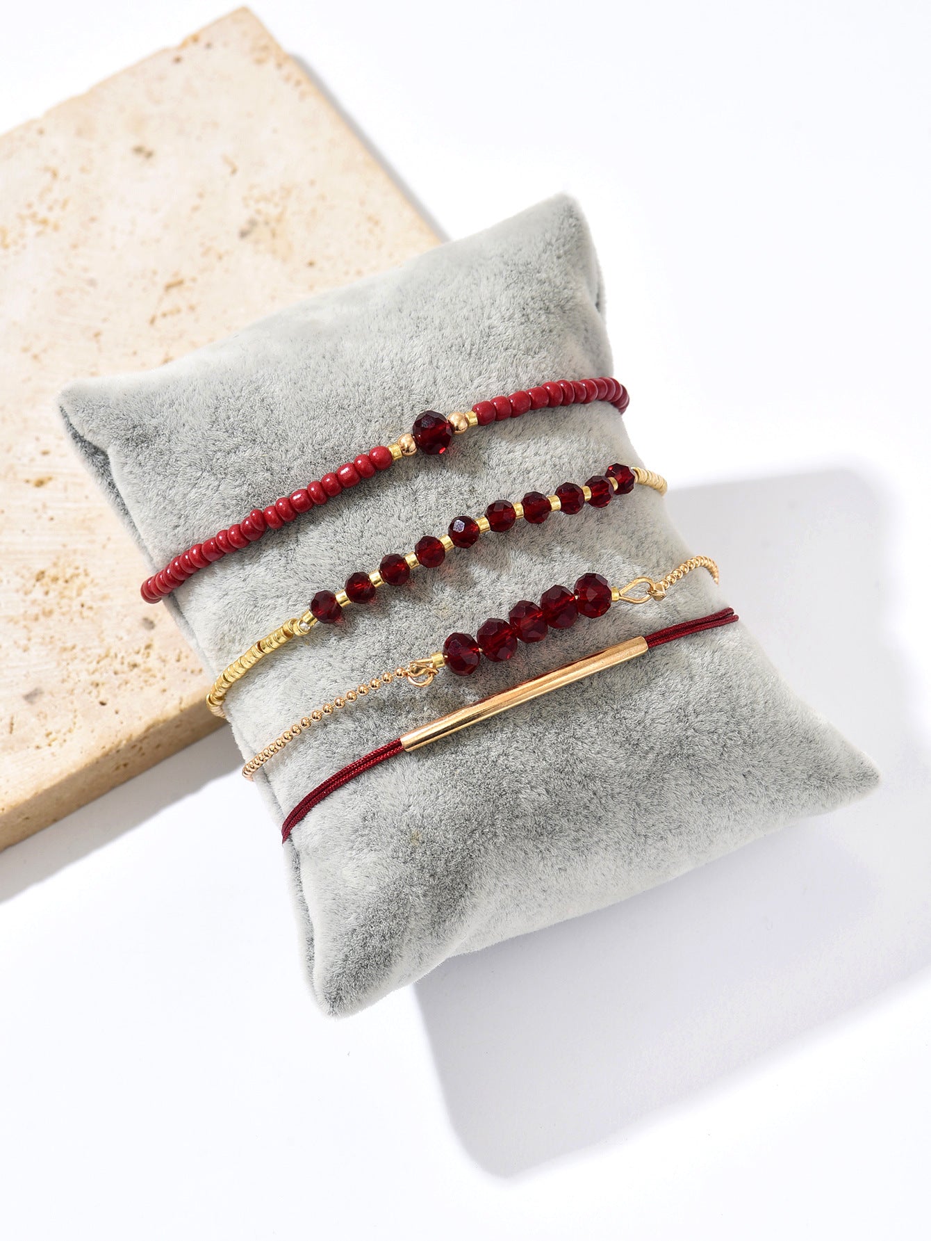 zensoullab Bohemian Vacation Style Glass Crystal Beaded Bracelet for Women Ethnic Style Stackable Elastic Bracelet