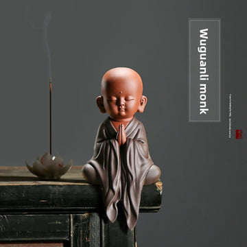 zensoullab Yunshang Chinese Zen Monk Gift Ceramic Ornament Classical Craft Tea Ceremony Home Decoration Zisha