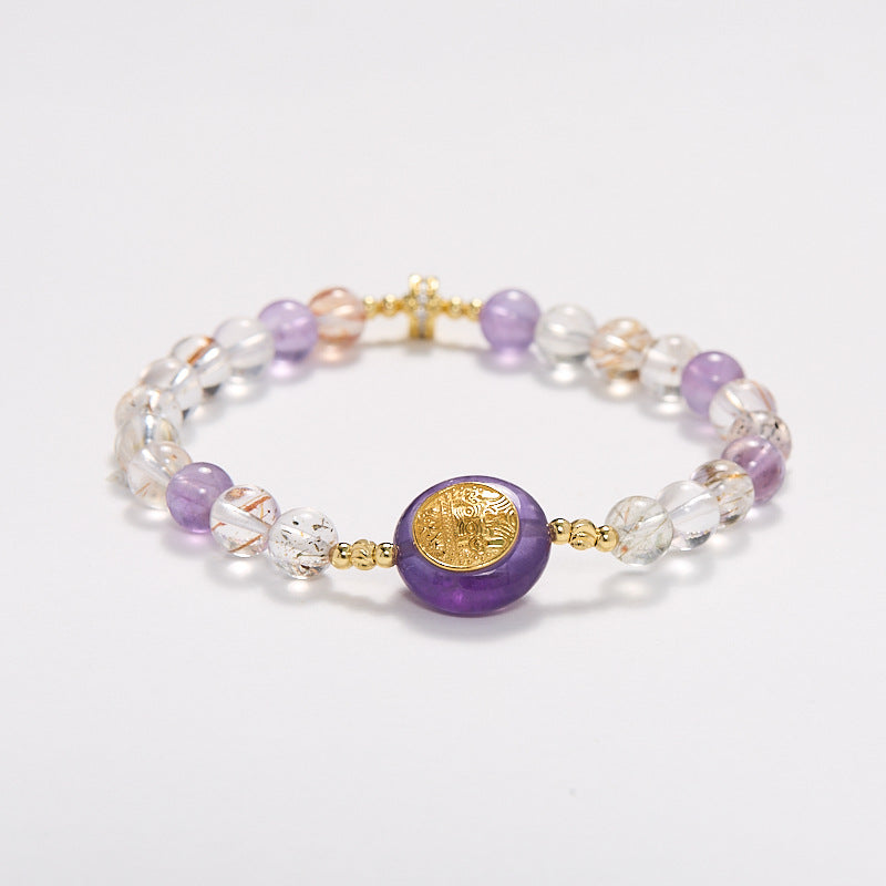zensoullab6MM Bracelet Female S925 Silver Amethyst Zakiram Crystal Bracelet