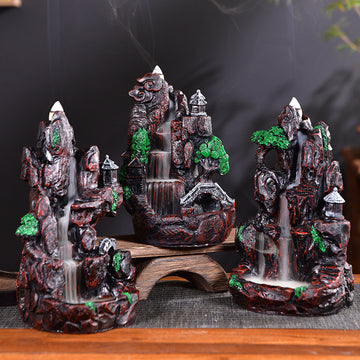 zensoullab Backflow Incense Sandalwood Indoor Aromatherapy Burner Home Living Room Resin Mountain Water Creative Small Ornament Incense Burner