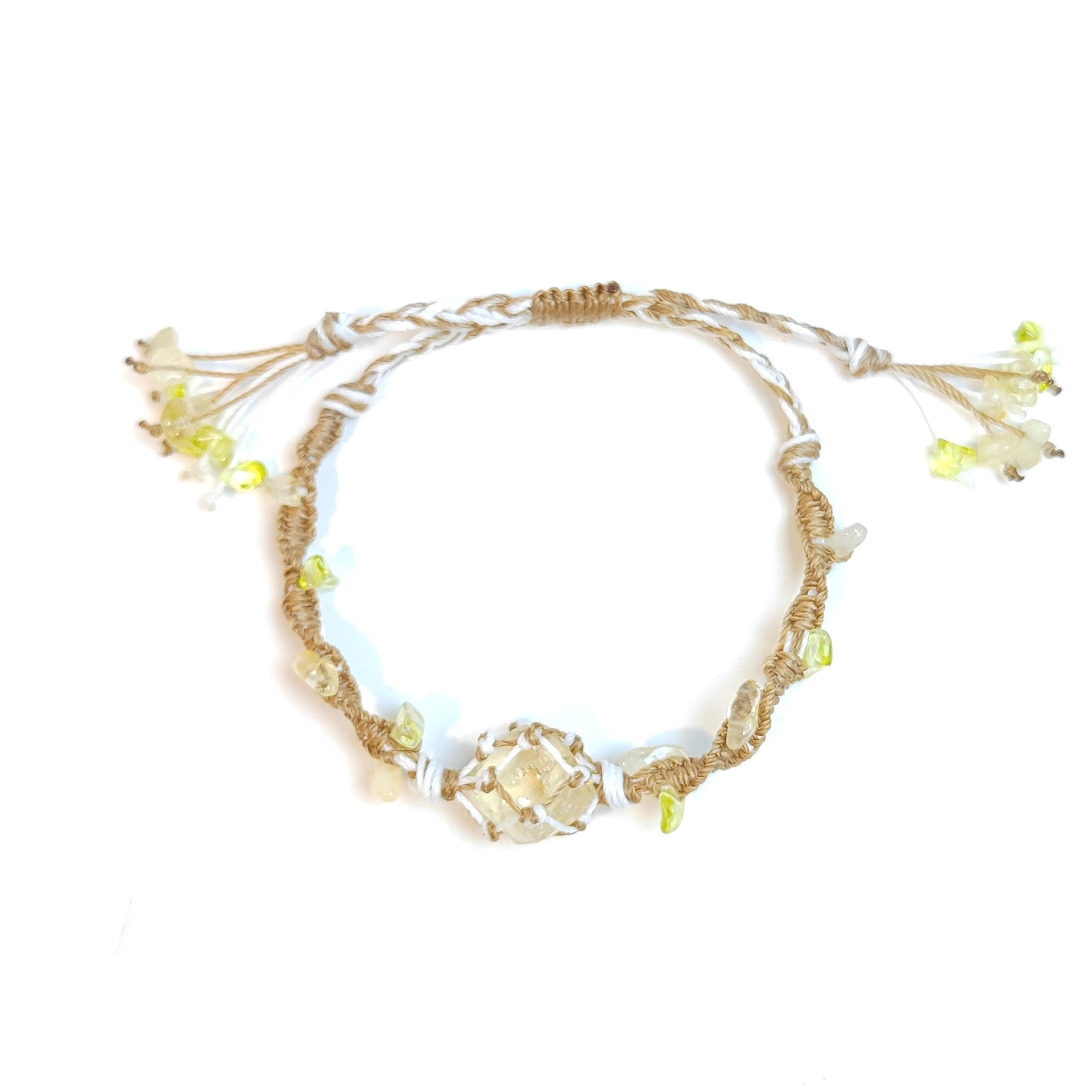 zensoullab Moonlight Catcher Hot-Selling Artificial Yellow Crystal Handmade Braided Rope Bracelet