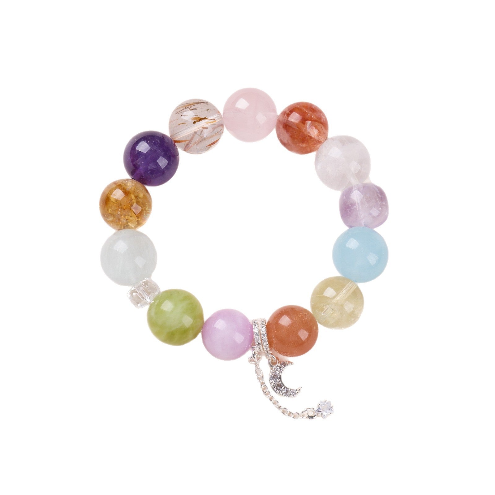 zensoullab Natural Large Point Crystal Bracelet Star Moon Fairy Princess High-end Crystal Bracelet