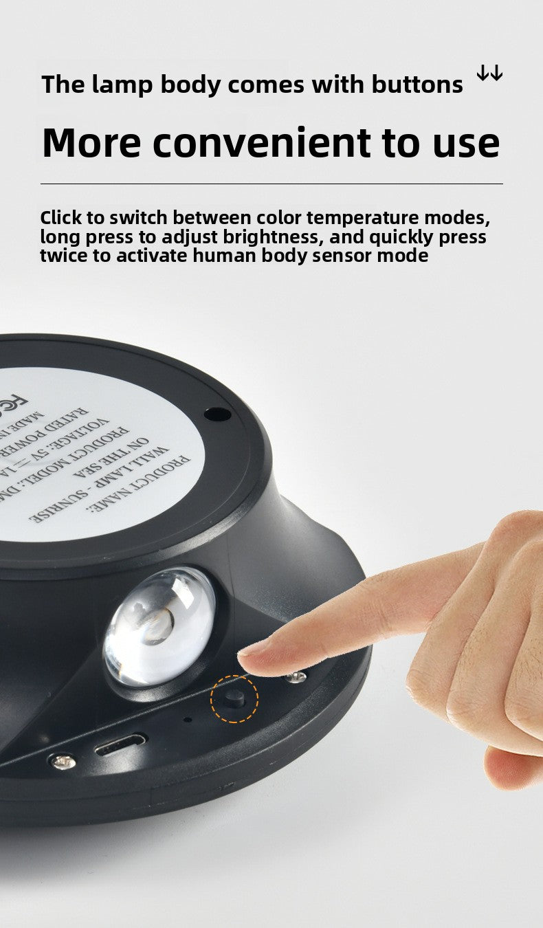zensoullab Sunrise on the Sea Human Body Sensor Lamp USB Charging Magnetic Wall Lamp Remote Control Timer Stepless Dimming LED Night Light