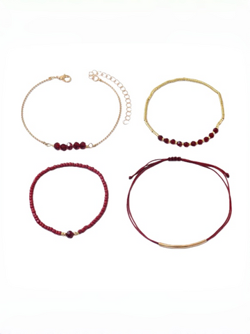 zensoullab Bohemian Vacation Style Glass Crystal Beaded Bracelet for Women Ethnic Style Stackable Elastic Bracelet