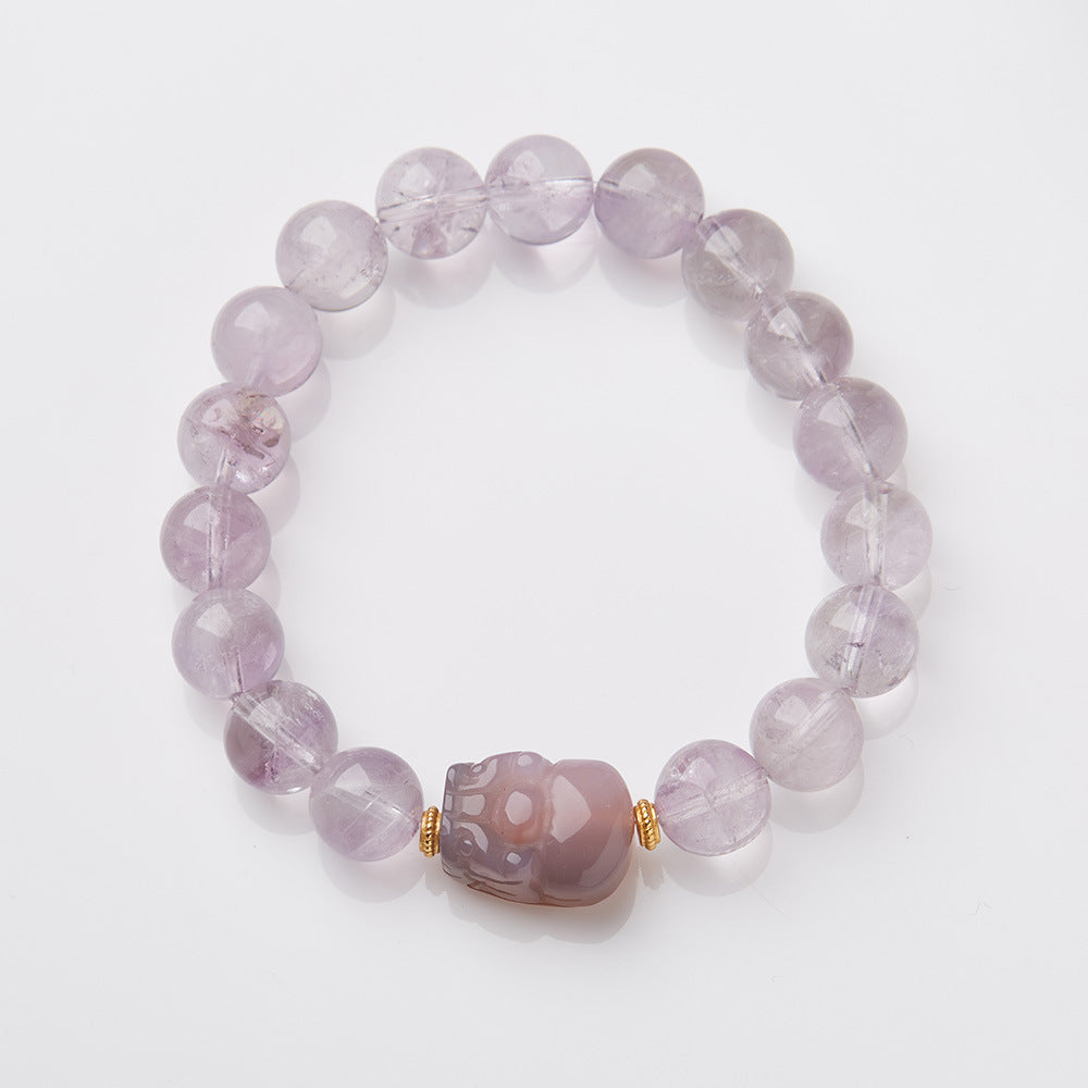 zensoullab Nine Purple Fire Bracelet for Women, Zodiac Year of the Dragon Bracelet, Natural Purple Jade Lavender Crystal Bracelet