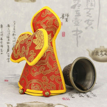 zensoullab Nepal Handicrafts Handmade Ritual Tools Set Vajra Bell and Pestle Set Ritual Bell Packaging Bag Bell and Pestle Cover Buddhist Supplies Set