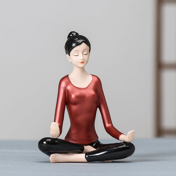 zensoullab Premium Ceramic Figure Yoga New Chinese Style Home Living Room Modern Ornament Lady Yoga Studio
