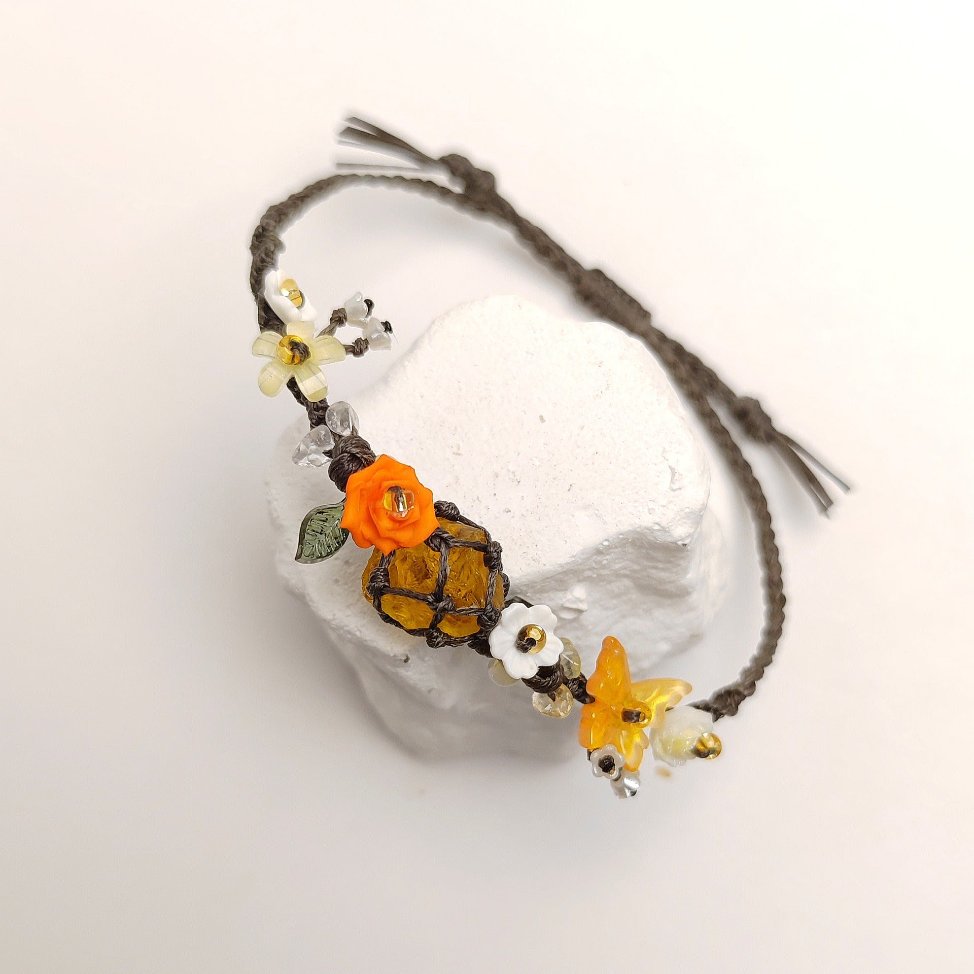 zensoullab Little Spring Day Heavy Craft Synthetic Crystal Braided Bracelet Original Design Bracelet