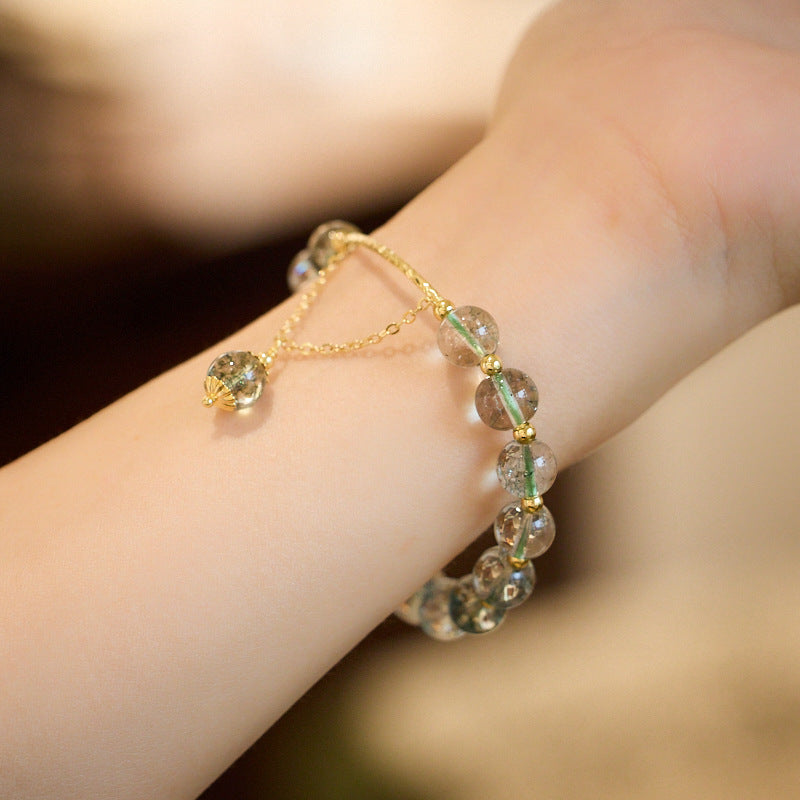 zensoullab White Crystal Bracelet Green Phantom Crystal Starry Sky Good Luck Crystal Bracelet