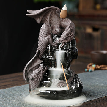 zensoullab Original Ceramic Tower Incense Agarwood Backflow Incense Burner Creative European Style Pterosaur Backflow Incense Burner Home Decor