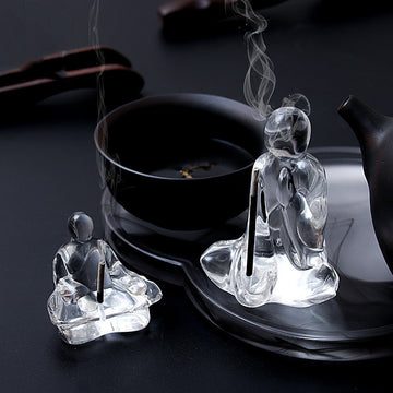 zensoullab Zen Incense Holder Creative Glass Home Incense Tea Ceremony Room Aromatherapy Stand Incense Ornament Backflow Incense Tea Ceremony Accessories