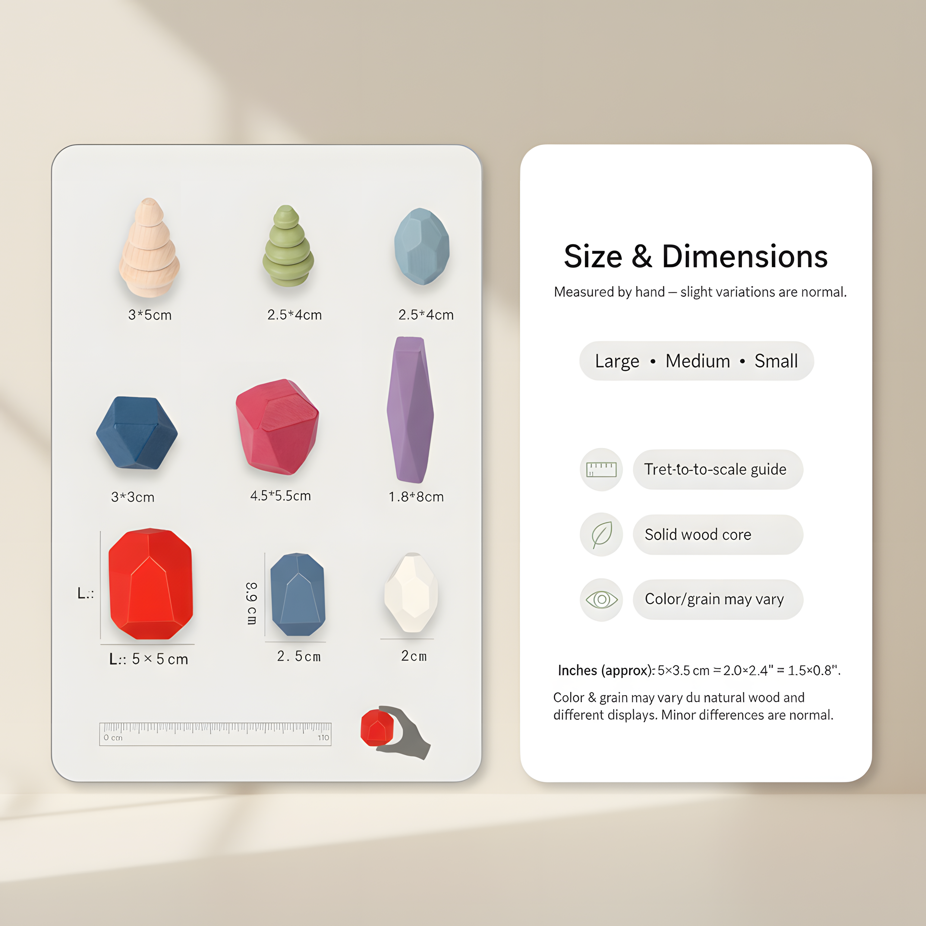 Mindful Stacking Stones – Solid Wood Zen Desk Décor | 3–10 Minute Visual Focus Practice (14+)