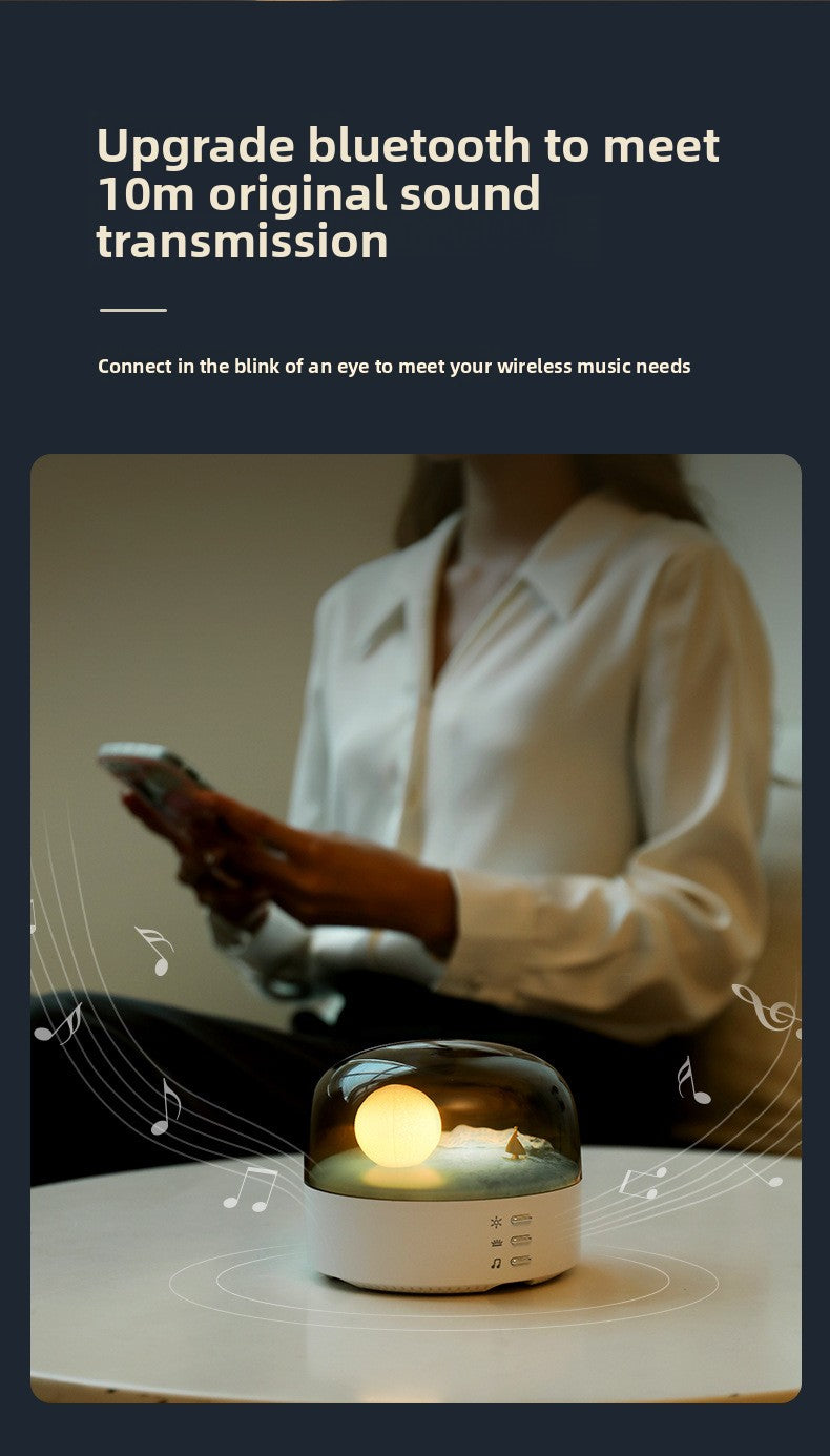 zensoullab Creative Crescent Bluetooth Speaker Night Light Multi-Functional Warm and Cool Light Bedside Stepless Dimming Minimalist Meditation Lamp