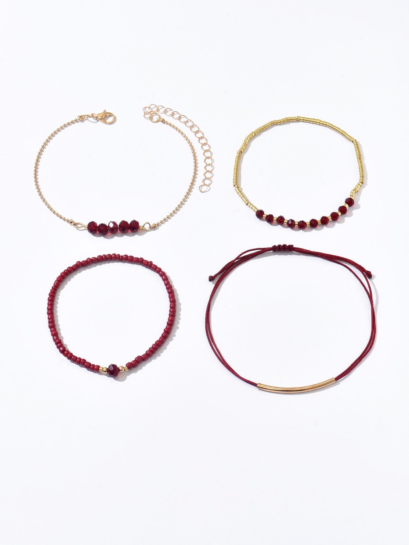 zensoullab Bohemian Vacation Style Glass Crystal Beaded Bracelet for Women Ethnic Style Stackable Elastic Bracelet