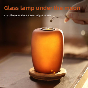 zensoullab Agarwood Incense Burner Glass Incense Burner Home Sandalwood Natural Incense Retro Fireproof Incense Burner Candle Incense Lamp