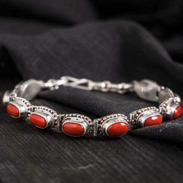 Zensoullab India Nepal Handmade Refined Ornament Inlaid Gemstone Bracelet Wrist Ring Female Tibetan Creative Retro Ethnic Style