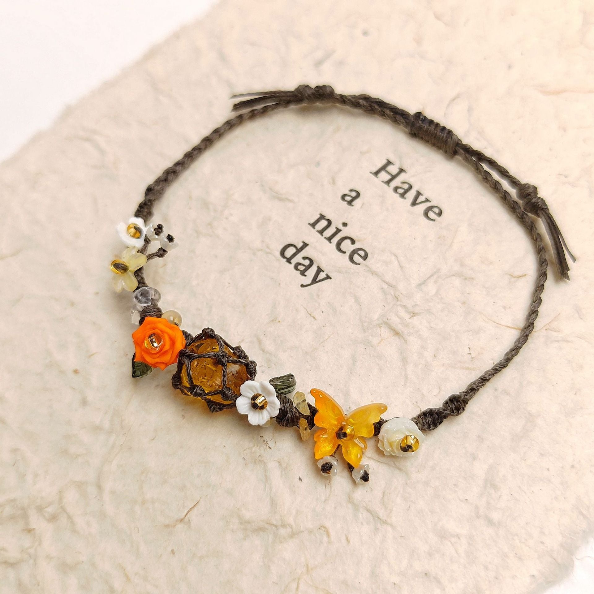 zensoullab Little Spring Day Heavy Craft Synthetic Crystal Braided Bracelet Original Design Bracelet