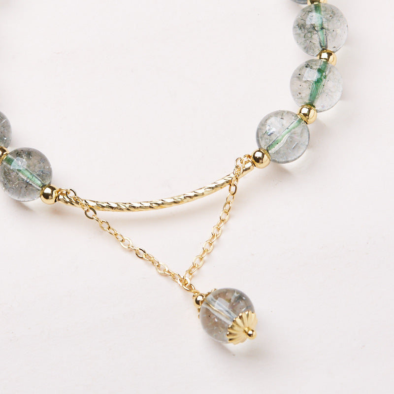 zensoullab White Crystal Bracelet Green Phantom Crystal Starry Sky Good Luck Crystal Bracelet