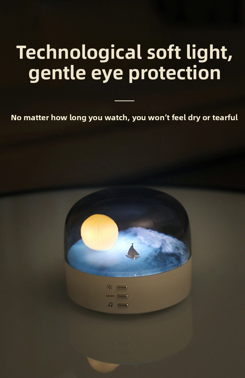 zensoullab Creative Crescent Bluetooth Speaker Night Light Multi-Functional Warm and Cool Light Bedside Stepless Dimming Minimalist Meditation Lamp