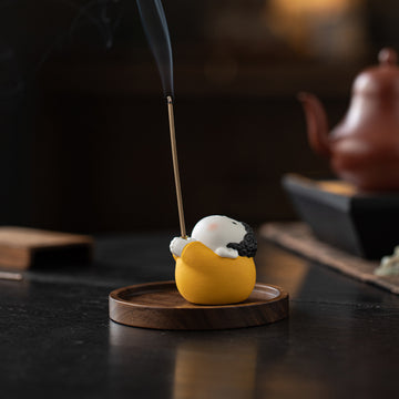 zensoullab Ceramic Cute Little Tathagata Incense Burner for Home Indoor Aromatherapy Small Ornament High-end Incense Holder Tea Table Incense Ceremony
