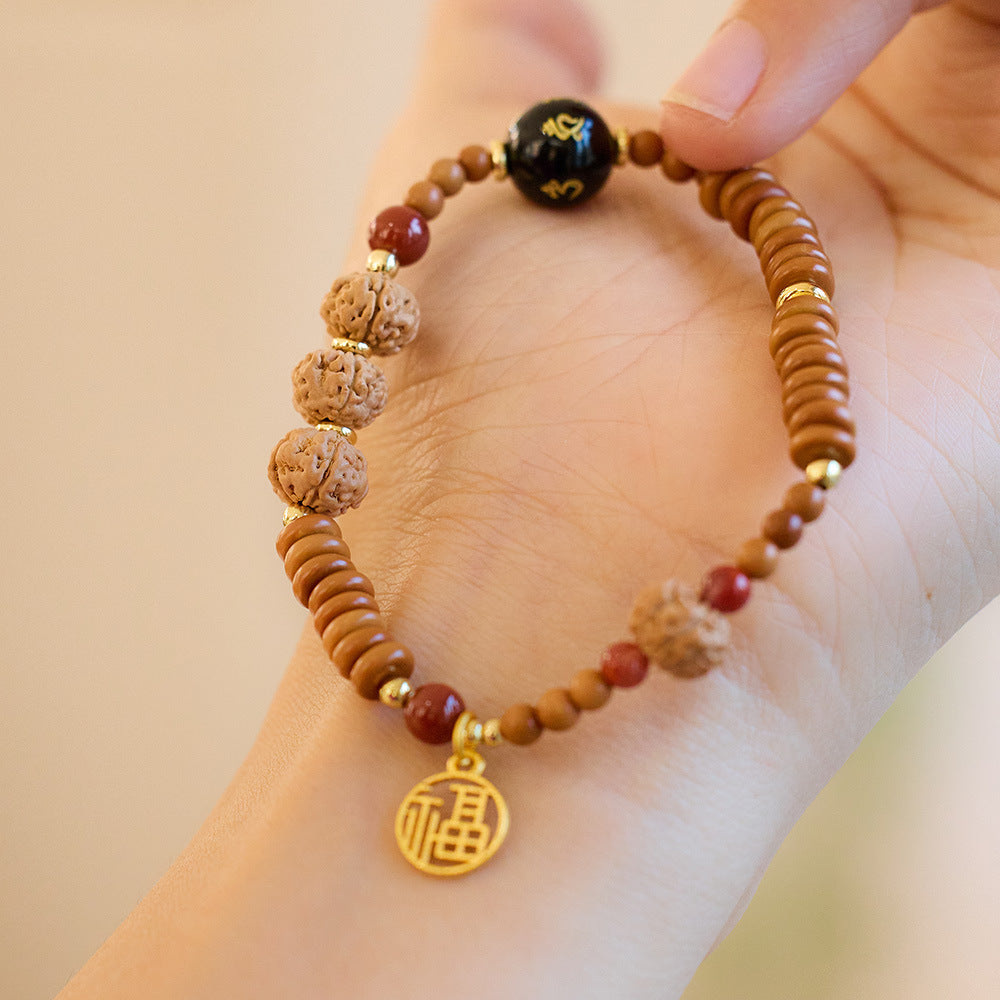 zensoullab Original Vajra Bodhi Bracelet Olive Kernel Tea Crystal Agate Crystal