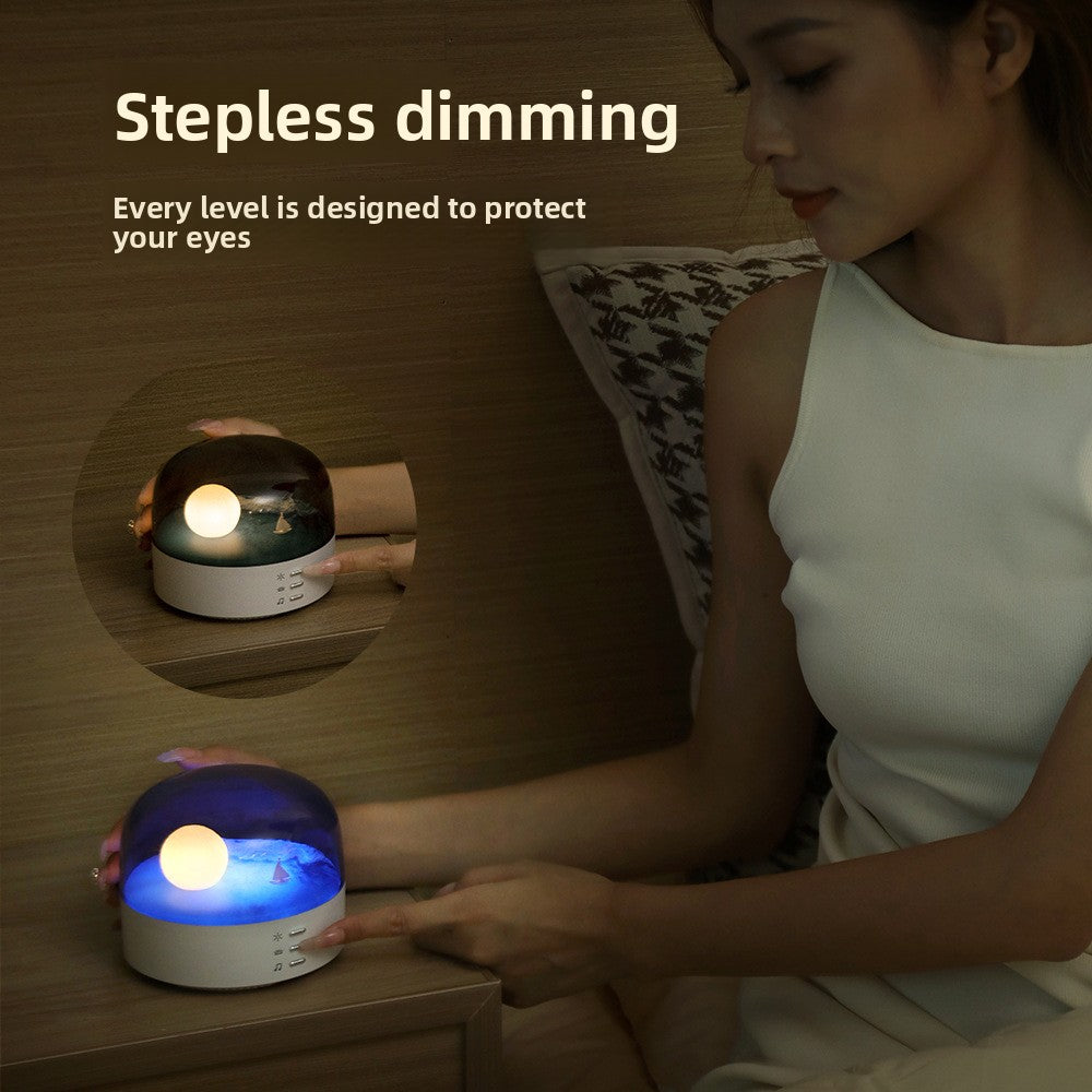 zensoullab Creative Crescent Bluetooth Speaker Night Light Multi-Functional Warm and Cool Light Bedside Stepless Dimming Minimalist Meditation Lamp