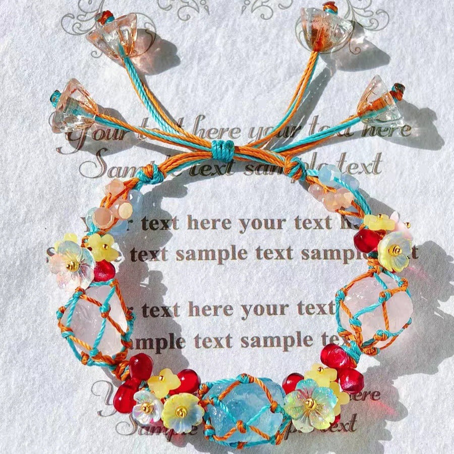 zensoullab Dunhuang Crystal Gravel Braided Rope Bracelet