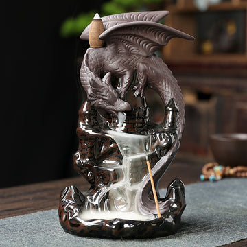 Ceramic Sandalwood Backflow Incense Burner Home Decor Creative European Style Pterosaur Waterfall Backflow Incense Burner