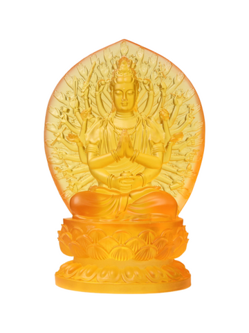 Thousand-Armed Avalokiteshvara Glass Statue – Compassion & Protection