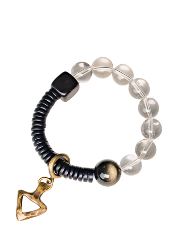 Guardian of Light · Clear Quartz & Ebony Bracelet