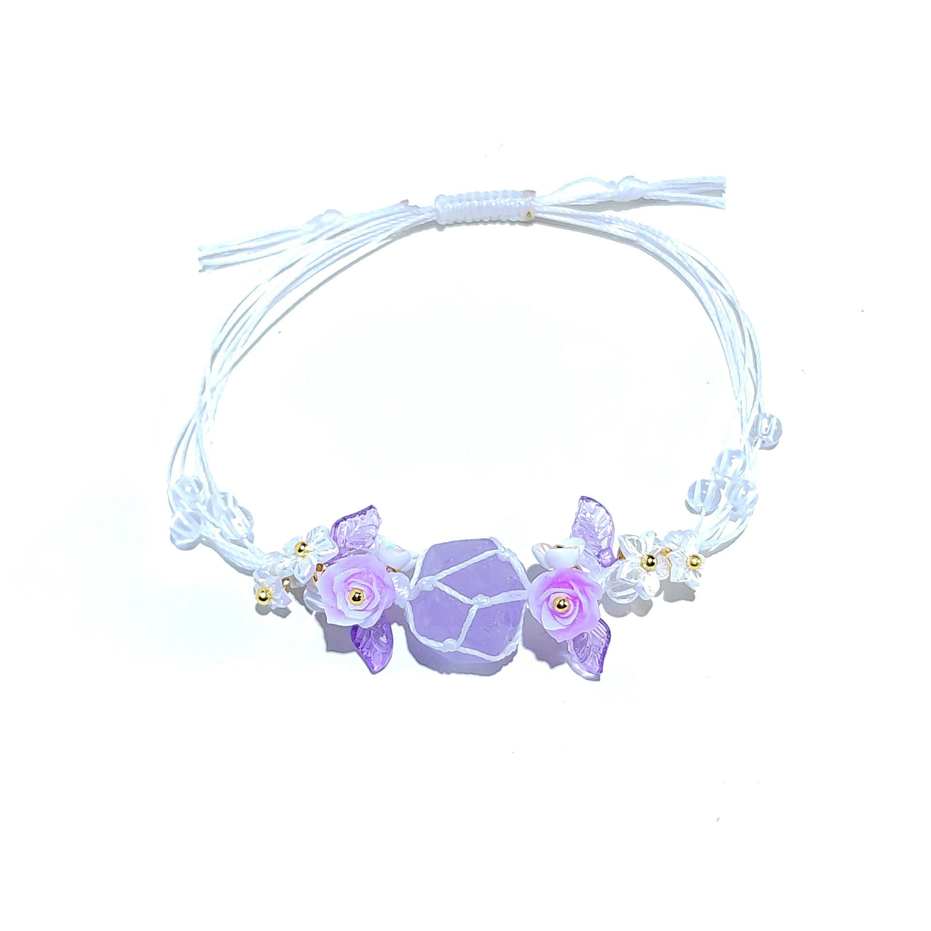 zensoullab Violet Night Natural Amethyst Crushed Stone Braided Rope