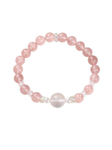 zensoullab8MM Strawberry Crystal Bracelet Peach Blossom Fashion Women's Bracelet Pearl Small Waist Crystal Bracelet