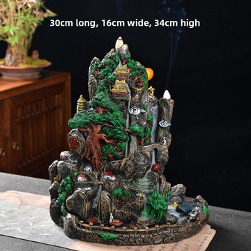 zensoullab Creative Resin Large Great Wall Backflow Incense Burner Home Decor Craft Ornament Incense Holder Incense Seat Backflow Aromatherapy Burner