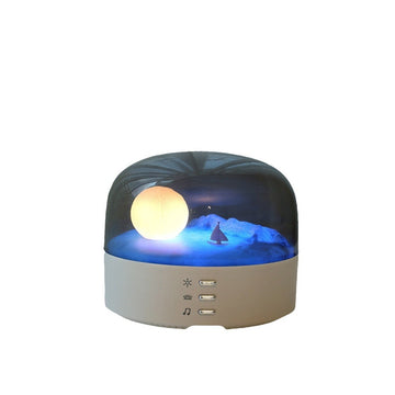 zensoullab Creative Crescent Bluetooth Speaker Night Light Multi-Functional Warm and Cool Light Bedside Stepless Dimming Minimalist Meditation Lamp