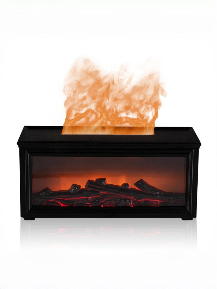 zensoullab Retro Fireplace Flame Humidifier 3D Simulation Fireplace Flame Aromatherapy Machine Home Desktop Aromatherapy Machine