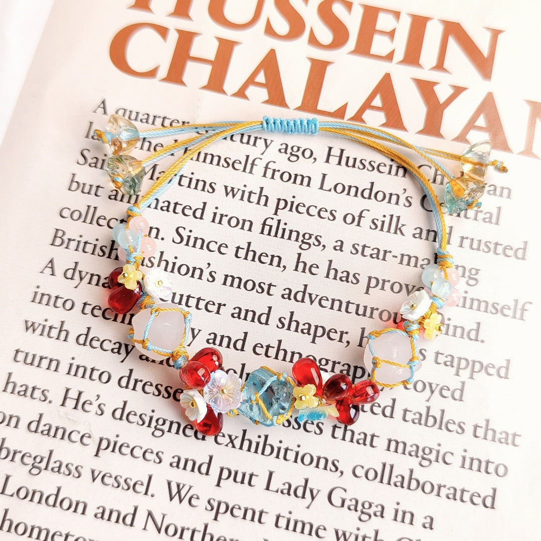 zensoullab Dunhuang Crystal Gravel Braided Rope Bracelet