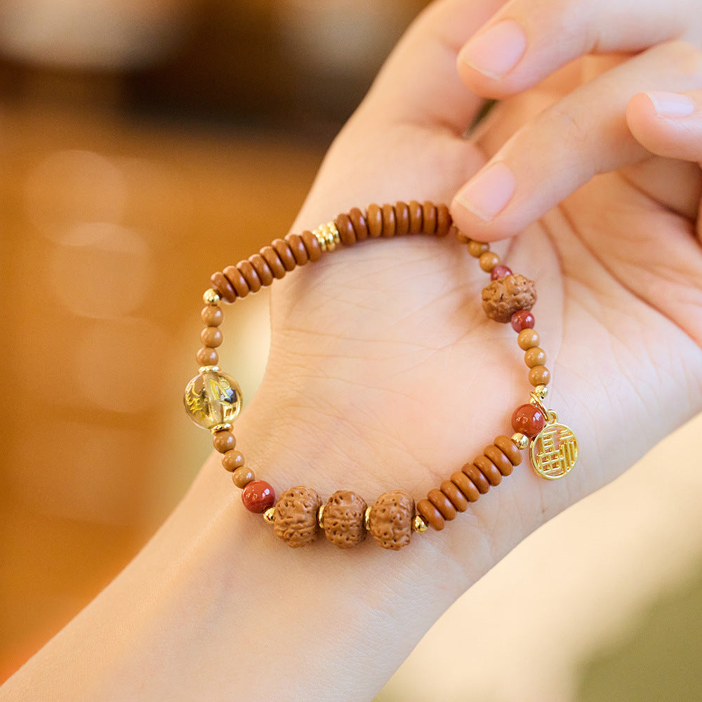 zensoullab Original Vajra Bodhi Bracelet Olive Kernel Tea Crystal Agate Crystal