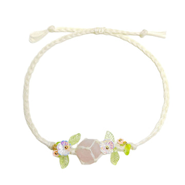 zensoullab Huajianji Natural Pink Crystal Woven Bracelet