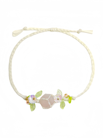 zensoullab Huajianji Natural Pink Crystal Woven Bracelet