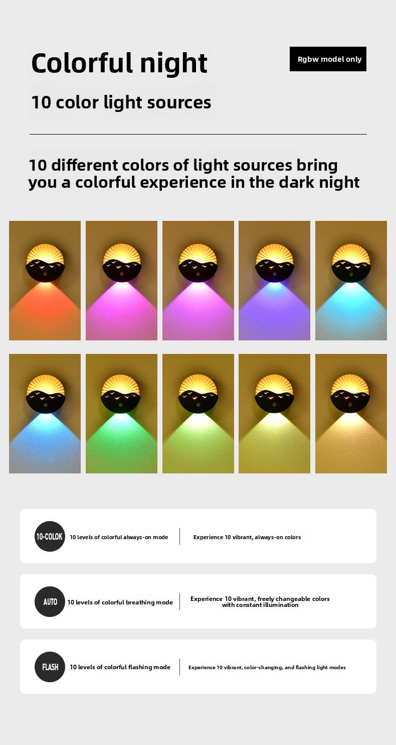 zensoullab Sunrise on the Sea Human Body Sensor Lamp USB Charging Magnetic Wall Lamp Remote Control Timer Stepless Dimming LED Night Light