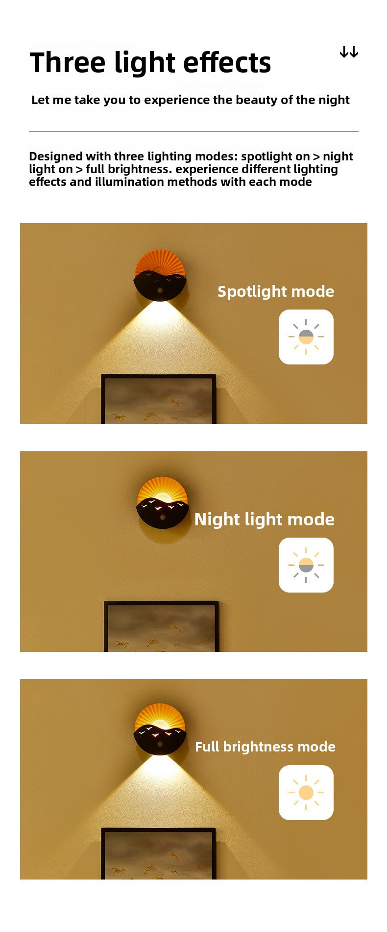 zensoullab Sunrise on the Sea Human Body Sensor Lamp USB Charging Magnetic Wall Lamp Remote Control Timer Stepless Dimming LED Night Light