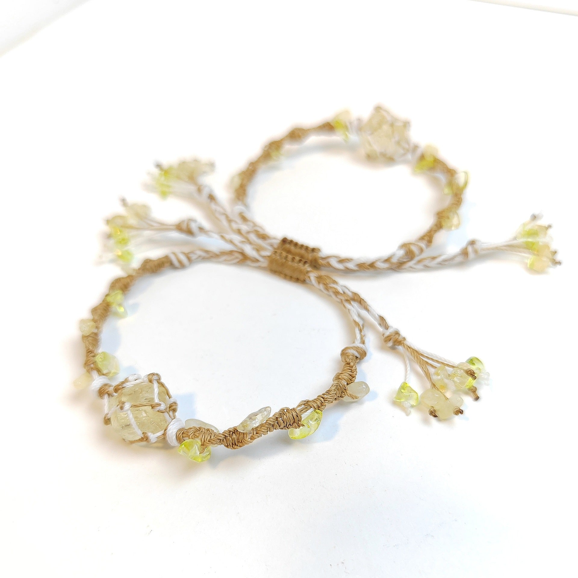 zensoullab Moonlight Catcher Hot-Selling Artificial Yellow Crystal Handmade Braided Rope Bracelet