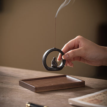 zensoullab Zen Style Small Monk Incense Holder Creative Dual-use Coil Incense Burner Incense Burner for Home Indoor Sandalwood Agarwood Incense Burner Ornament