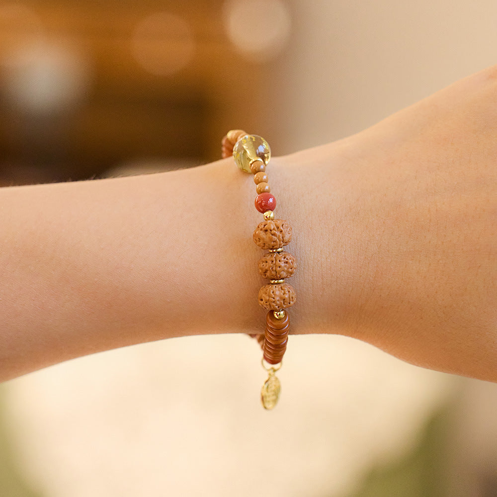 zensoullab Original Vajra Bodhi Bracelet Olive Kernel Tea Crystal Agate Crystal