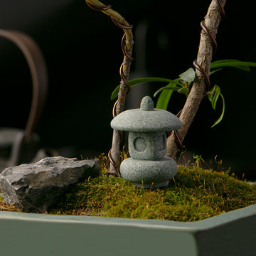 zensoullab Artificial Landscape Stone Lantern Small Stone Pavilion Ornament Home Entrance Pavilion Decoration Gardening Flower Bonsai Landscaping Decoration