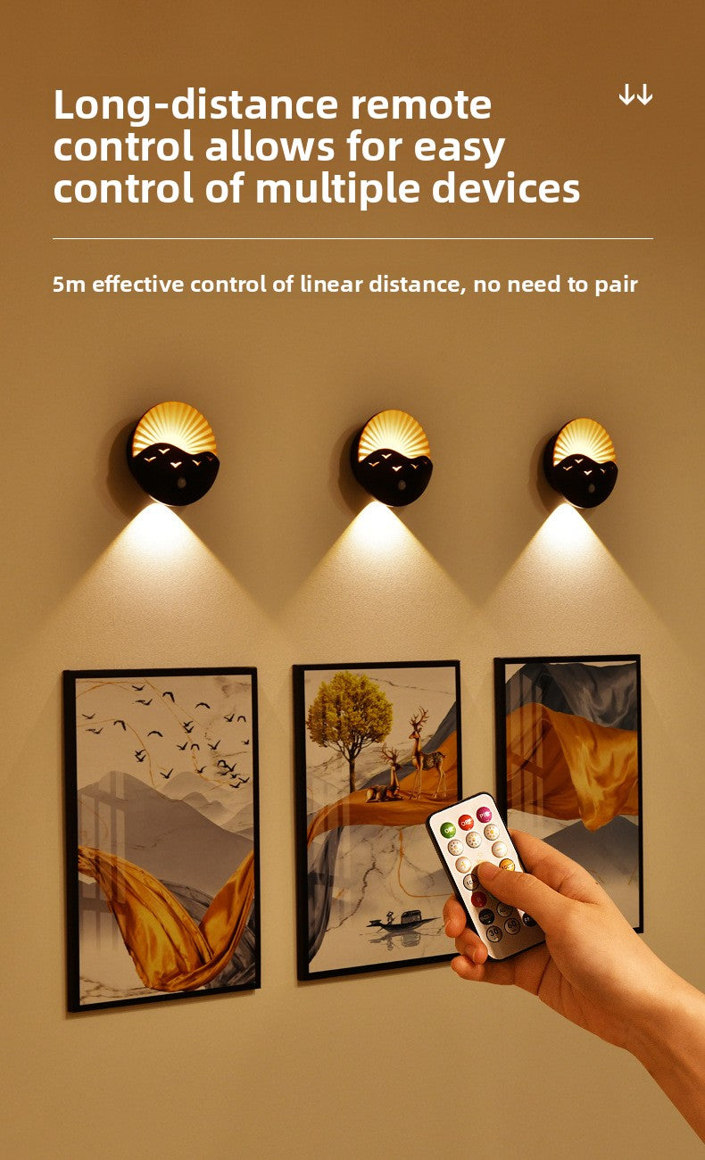 zensoullab Sunrise on the Sea Human Body Sensor Lamp USB Charging Magnetic Wall Lamp Remote Control Timer Stepless Dimming LED Night Light