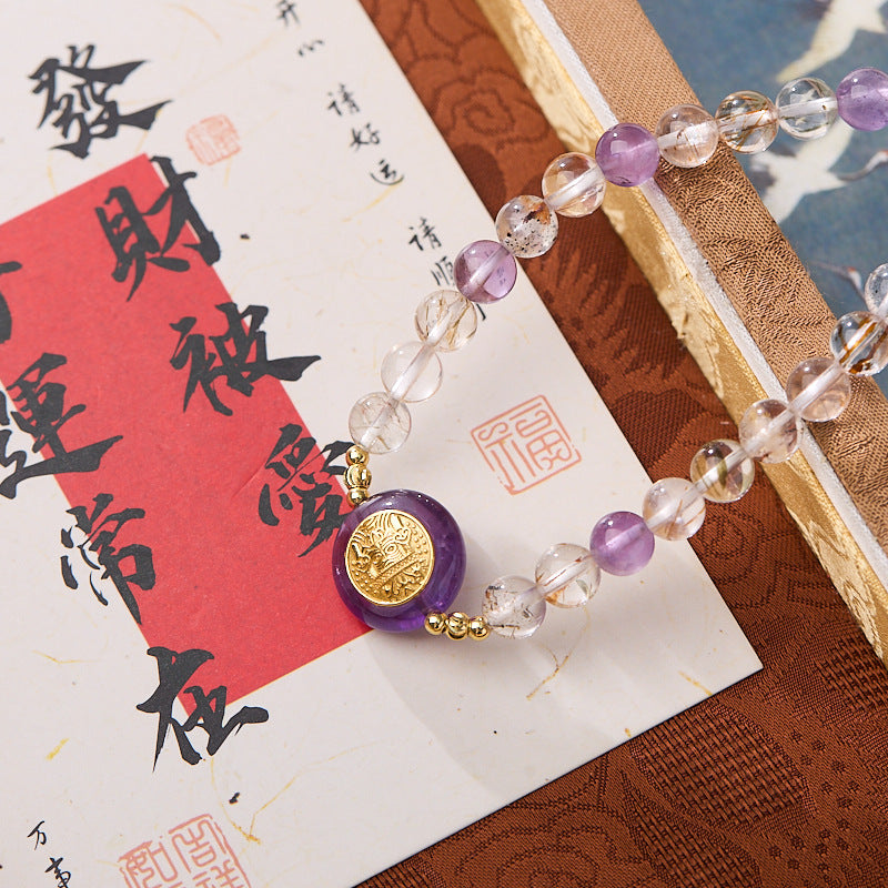 zensoullab6MM Bracelet Female S925 Silver Amethyst Zakiram Crystal Bracelet